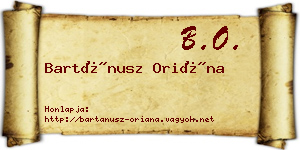 Bartánusz Oriána névjegykártya